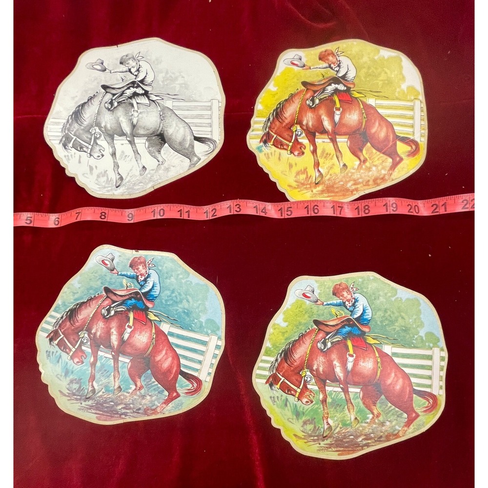 COWBOY  1956 Con-Tact Cut-Outs‎ Design Editing Transitions RARE - Picture 2 of 8